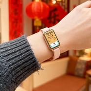 SAE 智能手表男女學(xué)生時(shí)尚款運動(dòng)手表多功能心率血壓睡眠監測電子表適用于安卓ios手機生日禮物 TZ02粉膠金【新增自定義表盤(pán)+心率血壓】