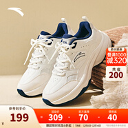 安踏ACE丨王一博同款休閑鞋男女潮流冬季舒適老爹鞋輕便白色運動(dòng)鞋子 【ACE2女款】象牙白/墨水藍-1 36.5