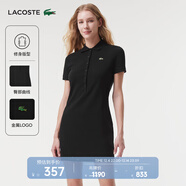 LACOSTE法國鱷魚(yú)女裝棉質(zhì)透氣修身運動(dòng)短款短袖Polo連衣裙|EF0653 031/黑色 S 36/160