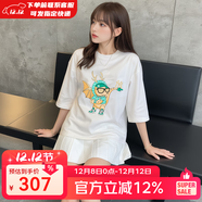 美職棒（MLB）官方 t恤女裝寬松韓版短袖ins休閑短袖時(shí)尚簡(jiǎn)約半袖春夏款上衣 紐約洋基隊/奶油色 L 175/96A