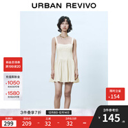 UR2025春季新款女甜美少女風(fēng)鏤空超短款吊帶連衣裙UYL750020 米黃 XS