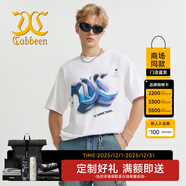 卡賓男裝 3D-logo中心圖案款短袖T恤夏季新款商場(chǎng)同款 漂白 M /170/48