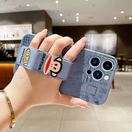 何健弓適用于蘋(píng)果17ProMax手機殼16Pro/15創(chuàng  )意卡通14Plus高級感防摔全包鏡頭iPhone13大嘴猴12/11/XS/8背 大嘴猴-薰衣灰帶支架殼 iPhone17