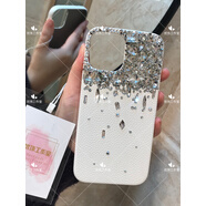 藍彩何原創(chuàng  )定制適用蘋(píng)果17promax奢華水鉆手機殼15pro皮套14貼鉆透明13硬殼16保護套輕奢202617air女 魚(yú)鱗粉底殼 iPhone13