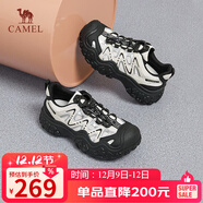 駱駝（CAMEL）登山鞋戶(hù)外休閑鞋女網(wǎng)面3.0閃電丑萌鞋 L24A469693 米/銀/黑 36