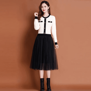 依樂(lè )琦長(cháng)裙裙女2025年秋季顯瘦氣質(zhì) 白色 S