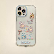 QCU來(lái)電閃光立體拉布布手機殼蘋(píng)果iPhone16proamx發(fā)光手機殼15泡泡瑪特14pro透明情侶保護套iphone14P 來(lái)電閃藍色立體拉布布 iPhone13Pro