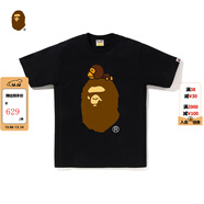 BAPE男裝25年秋冬卡通BABY MILO猿人圖案印花短袖T恤001101P 黑色BKX M 均碼
