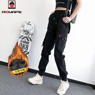 AEMAPE休閑褲女2025春秋冬新款女裝韓版寬松工裝褲氣質(zhì)顯 主圖款黑色冬季  加絨 L _102-116斤