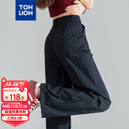 唐獅（TonLion）2025夏女工裝褲薄款寬松褶皺直筒休閑褲
