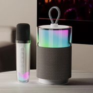 樂(lè )放（LOYFUN）新款K歌音響話(huà)筒麥克風(fēng)一體藍牙音箱禮物家用唱歌神器家庭戶(hù)外KTV 白色雙麥