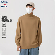 GENIOLAMODE高領(lǐng)毛衣男士冬季內穿打底針織衫男生冬天保暖毛線(xiàn)衣服 咖啡 XL