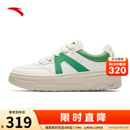 安踏（ANTA）A道休閑低幫板鞋女春季撞色簡(jiǎn)約小白鞋百搭運動(dòng)鞋女鞋122438003U 象牙白/田徑綠-4 37.5