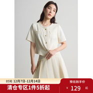 獨束大碼女裝經(jīng)典小香氣質(zhì)時(shí)尚套裝女俏皮百褶短裙2024夏季新款 上衣 L (尺碼：2) (尺碼：2)