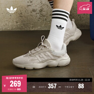 adidas「增嗨鞋」HAIWEE經(jīng)典復古運動(dòng)老爹鞋男女阿迪達斯三葉草   灰白/米色   37