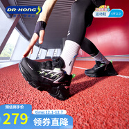 江博士秋季中大男女童透氣跑步鞋 免系旋鈕扣兒童運動(dòng)鞋 黑色 41 腳長(cháng)約25.6-26.2