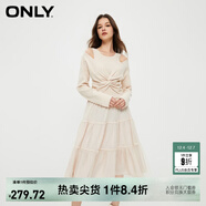ONLY通勤氣質(zhì)收腰U領(lǐng)歐根紗套裝連衣裙女|124146002 A03 毛藝灰色 L (170) 88A