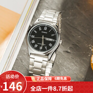 卡西歐（CASIO） 卡西歐(CASIO)男表休閑簡(jiǎn)約石英皮帶手表學(xué)生腕表商務(wù)送男友禮物 MTP-V006D-1B