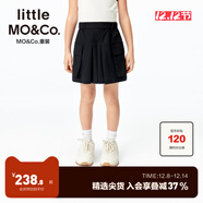 little MO&Co.速干 little moco童裝25夏新款女童彈力運動(dòng)休閑工裝口袋短褲裙褲 黑色 110 110/53