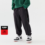 MiniPeace太平鳥(niǎo)童裝男童褲子春秋明線(xiàn)兒童工裝長(cháng)褲潮酷男寶褲 黑色1 150 cm