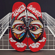 胖東來(lái)人字拖男女ins潮夏季男外穿時(shí)尚網(wǎng)紅沙灘夾板拖鞋防滑胖東來(lái)同款 醒獅-紅色 44-45 L(建議腳)