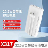中諾（CHINO-E）【新國標3C認證 可上飛機】充電寶20000毫安自帶線(xiàn)22.5W快充適用于蘋(píng)果安卓全系列手機移動(dòng)電源 白色【10000毫安 自帶雙線(xiàn)四孔】