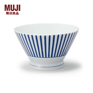 MUJIMUJI 波佐見(jiàn)燒 飯碗 碗餐具 瓷碗 斗笠碗 家用 木賊草紋 口徑 12.5cm