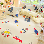 卡通純棉床上四件套全棉男孩兒童床單被套學(xué)生宿舍被罩可愛(ài)床品 咸蛋超人 1.8m 床單款 四件套：被套200x230