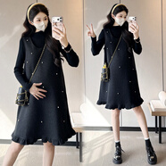 衣百壹（yIBAIyI）孕婦套裝秋冬新款時(shí)尚氣質(zhì)減齡甜美寬松毛呢大碼背心裙兩件套 單件 打底上衣 M