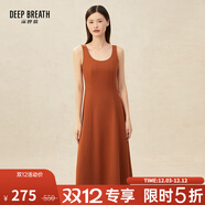 深呼吸DEEP BREATH女裝簡(jiǎn)約高腰圓領(lǐng)背心小黑裙連衣裙8500126 柑橘 S (2碼)