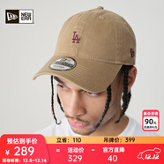 NEW ERA紐亦華MLB棒球帽子小logo男女情侶軟頂彎檐鴨舌帽920 12728543-卡其色 洛杉磯道奇隊 OSFM