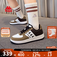 KAPPA卡帕背靠背女鞋冬季厚底小白鞋子女板鞋新款情侶鞋百搭休閑運動(dòng)鞋 黑色/棕色/經(jīng)典白 36