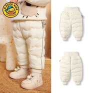 G.duck小黃鴨品牌寶寶兒童羽絨褲男童女童外穿輕薄高腰護肚冬季加厚嬰兒 織嘜白色 【高腰護肚】 90 cm 【高78-89cm重20-27斤】