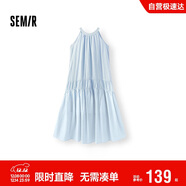 森馬（Semir）連衣裙女海邊度假掛脖兩穿長(cháng)裙2025夏季蝴蝶結初戀裙109325114011