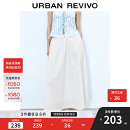 UR2025秋季新款女裝時(shí)尚超寬松蕾絲拼接中長(cháng)款半裙UYY550016 本白 (偏寬松) M (M-L)