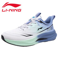 LI-NING 1990李寧跑步鞋男春秋新款大碼休閑運動(dòng)休閑鞋輕便防滑耐磨減震 8520灰綠皮面 40