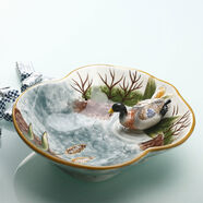 心花怒放家居裝飾品鴨子香皂盒陶瓷水鴨田園肥皂盒皂盤(pán)皂碟皂盒果盤(pán)點(diǎn)心盤(pán) 水鴨糖果碗20*17點(diǎn)8*4