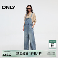ONLY2025秋季新款復古寬松高腰直筒長(cháng)褲牛仔背帶褲牛仔褲女|12517M001 J33 350水洗牛仔藍 XS XS標準褲長(cháng)