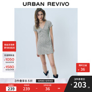 UR2025春季新款女度假風(fēng)碎花拼接蕾絲超短款連衣裙UYL750019 花灰 (領(lǐng)口偏低) M