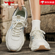 公牛世家（G.N.Shi Jia）男鞋夏季透氣防臭老爹鞋2025新款運動(dòng)鞋網(wǎng)面休閑跑步男款 白色 39