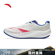 安踏（ANTA）柏油路霸3代丨氮科技競訓跑鞋男款透氣耐磨跑步鞋運動(dòng)鞋 紙莎白/正藍/烈焰紅-1 42 (260mm)