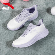 安踏（ANTA）漫步2跑步鞋女鞋2026新款網(wǎng)面輕便透氣跑鞋軟底減震運動(dòng)鞋子 5503-3象牙白/薄霧淺紫 36