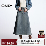 ONLY秋季時(shí)尚高腰多?？跘字長(cháng)裙牛仔半身裙女|124437006 J34 390洗水牛仔藍 M (165) 68A