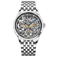 愛(ài)勒 AGELOCER黑森林男士手表自動(dòng)鏤空機械表防水腕表十大品牌潮流名牌表艾戈勒 5401A1-銀盤(pán)皮帶