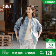 森馬（Semir）森柔牛仔|商場(chǎng)同款牛仔襯衫女oversize春季2025襯衣103125105002