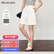 Olrain歐芮兒休閑褲女夏季2025新款百搭職場(chǎng)通勤氣質(zhì)短褲 白色 S 155/64A/S