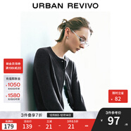 UR2025秋季新款女裝休閑撞色拼接領(lǐng)口紐扣針織開(kāi)衫UYY950080+ 深灰 XS