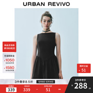 UR2025秋季新款女裝法式波點(diǎn)蝴蝶結裝飾無(wú)袖連衣裙UWG750189 黑色 M