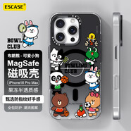 ESCASE適用蘋(píng)果16磁吸手機殼新款iPhone16Promax保護套磨砂散熱男女感卡通布朗熊正版十六防摔外殼 【運動(dòng)俱樂(lè )部】N52級強磁吸布朗熊正版 iPhone 16 Pro Max