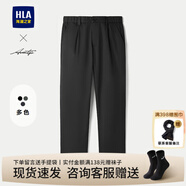 海瀾之家（HLA）休閑褲男裝25春秋季輕商務(wù)系列易打理通勤直筒男士時(shí)尚休閑長(cháng)褲子 松緊腰-HKCAW3J090A黑色3L 38 /180推薦89~92kg